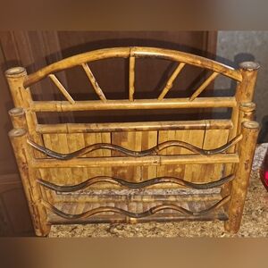 Vintage Bamboo Rattan Letter Holder Table Organizer Freestanding / Hanging 1970s